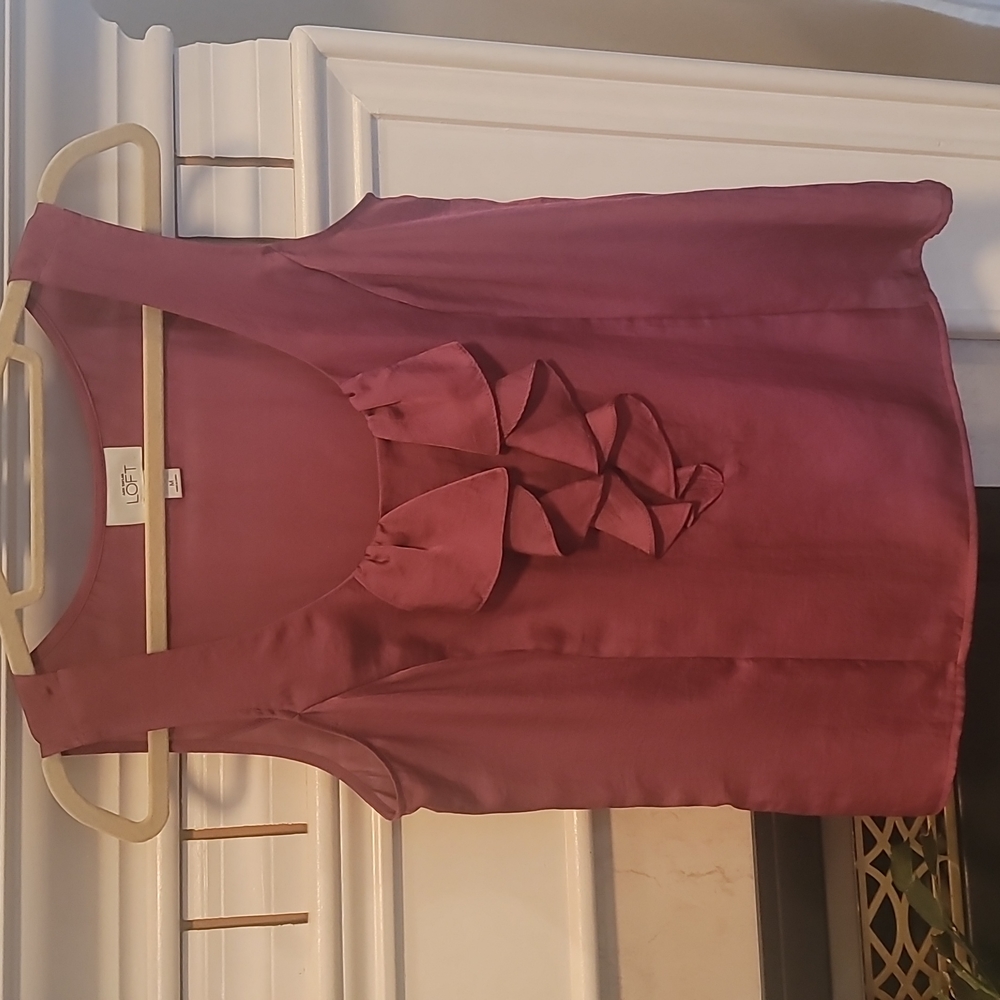 The Loft Ruffled Silk Tank